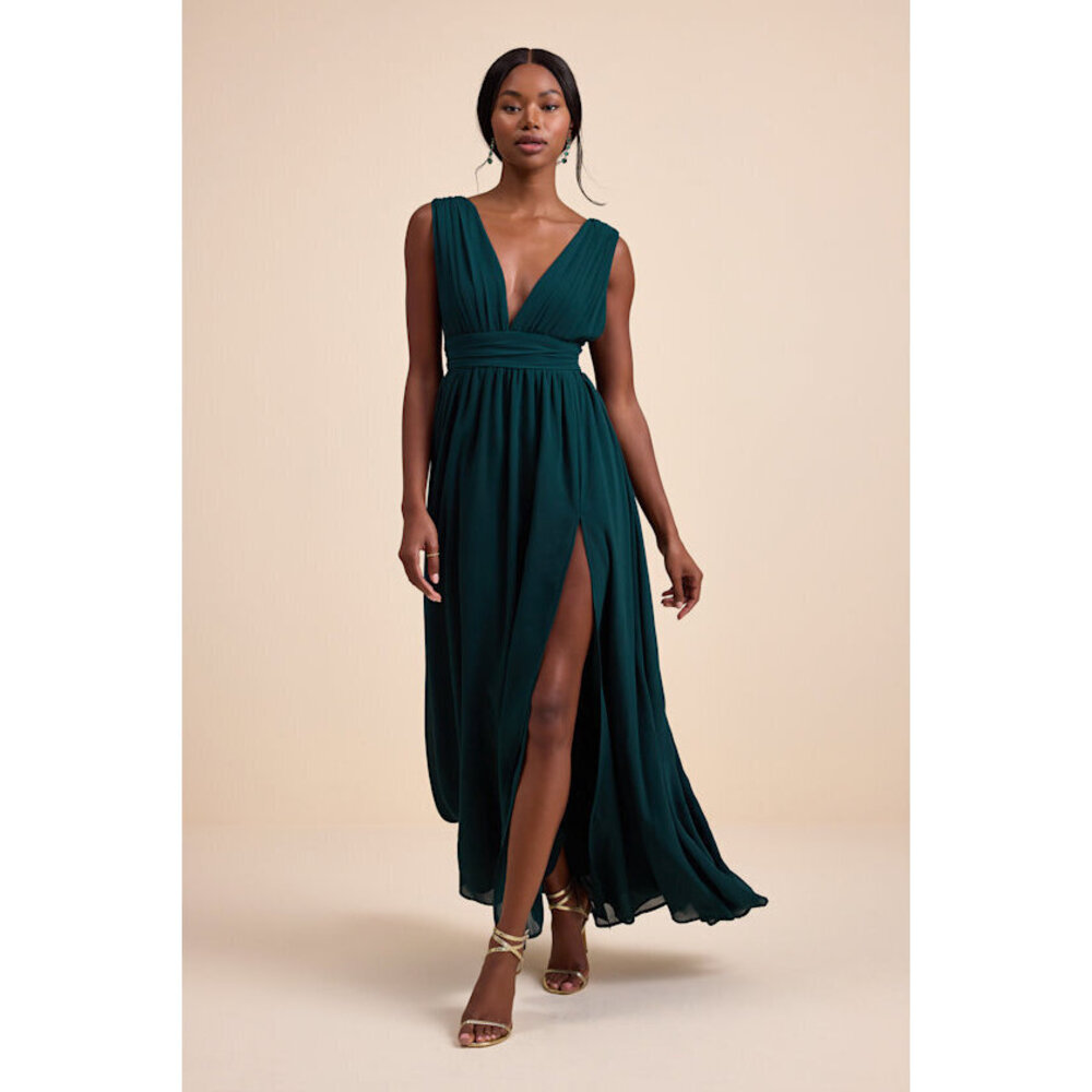 Lulus Heavenly Hues Emerald Green Maxi Dress - Size L - NWT